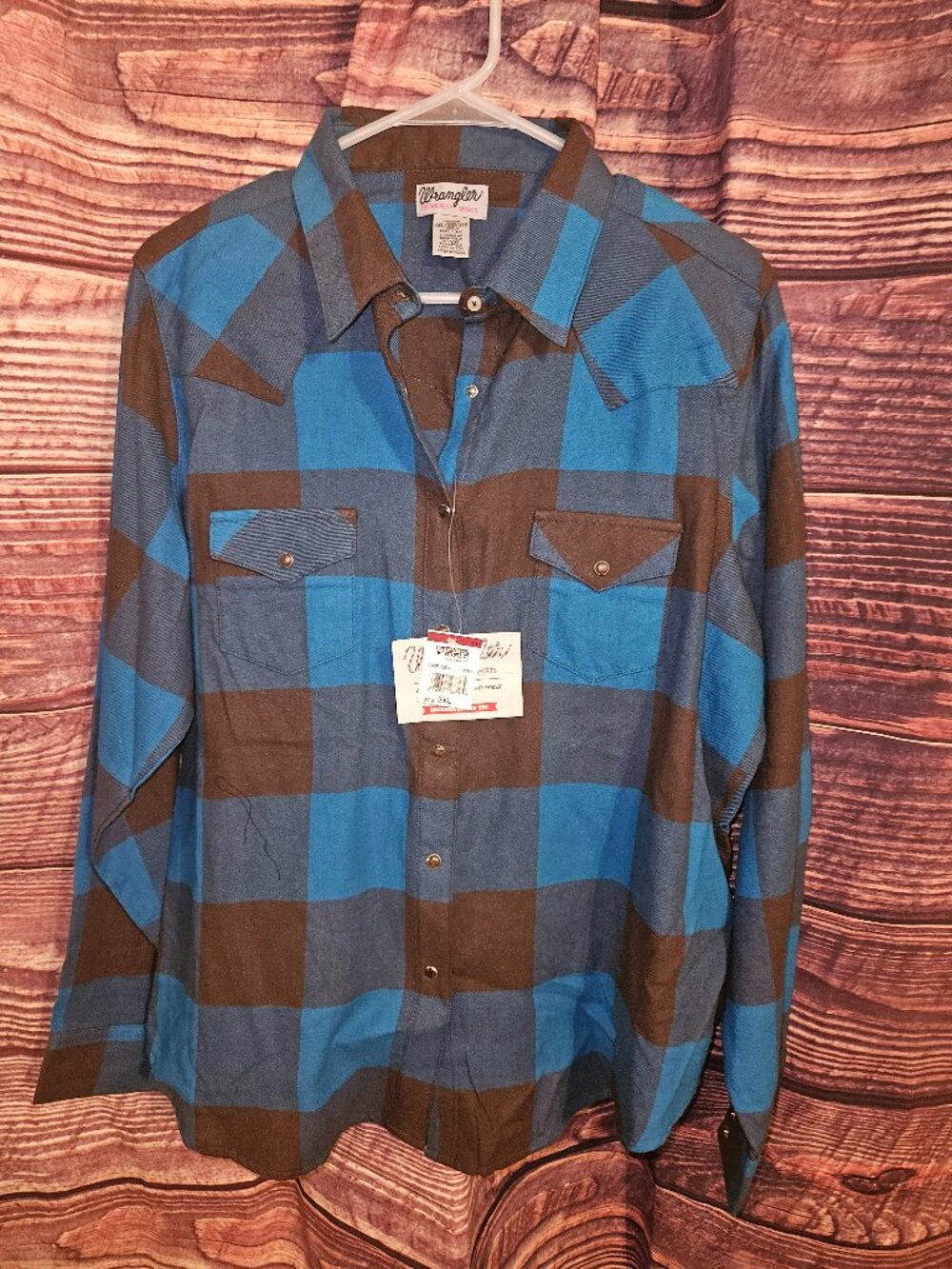 Wrangler Snap button plaid 3XL